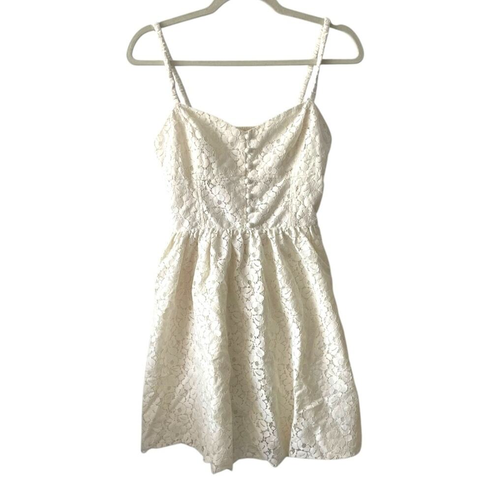 Talula Cream White Lace Mini Dress | Size 6 | Removable Straps